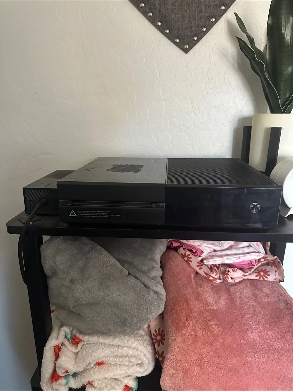 Sleek Black Home Gaming Console - Modern Media Center